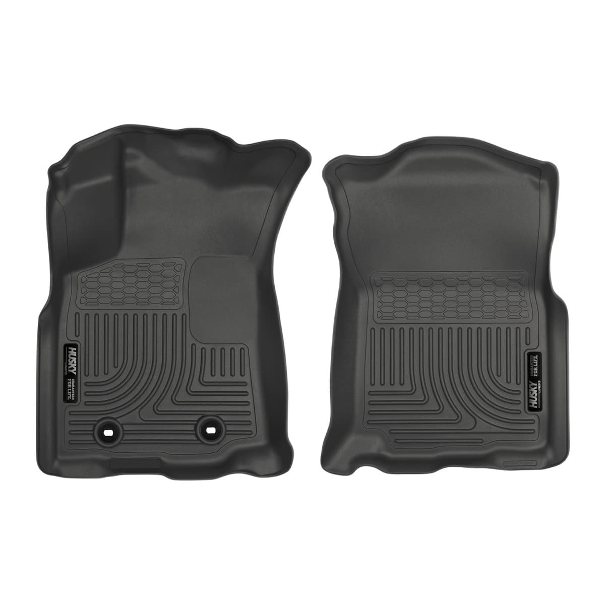 Husky Liners WeatherBeater Front Floor Liners | 2016-2017 Toyota Tacoma, Double & Access Cab Only w/ Automatic Trans, Black