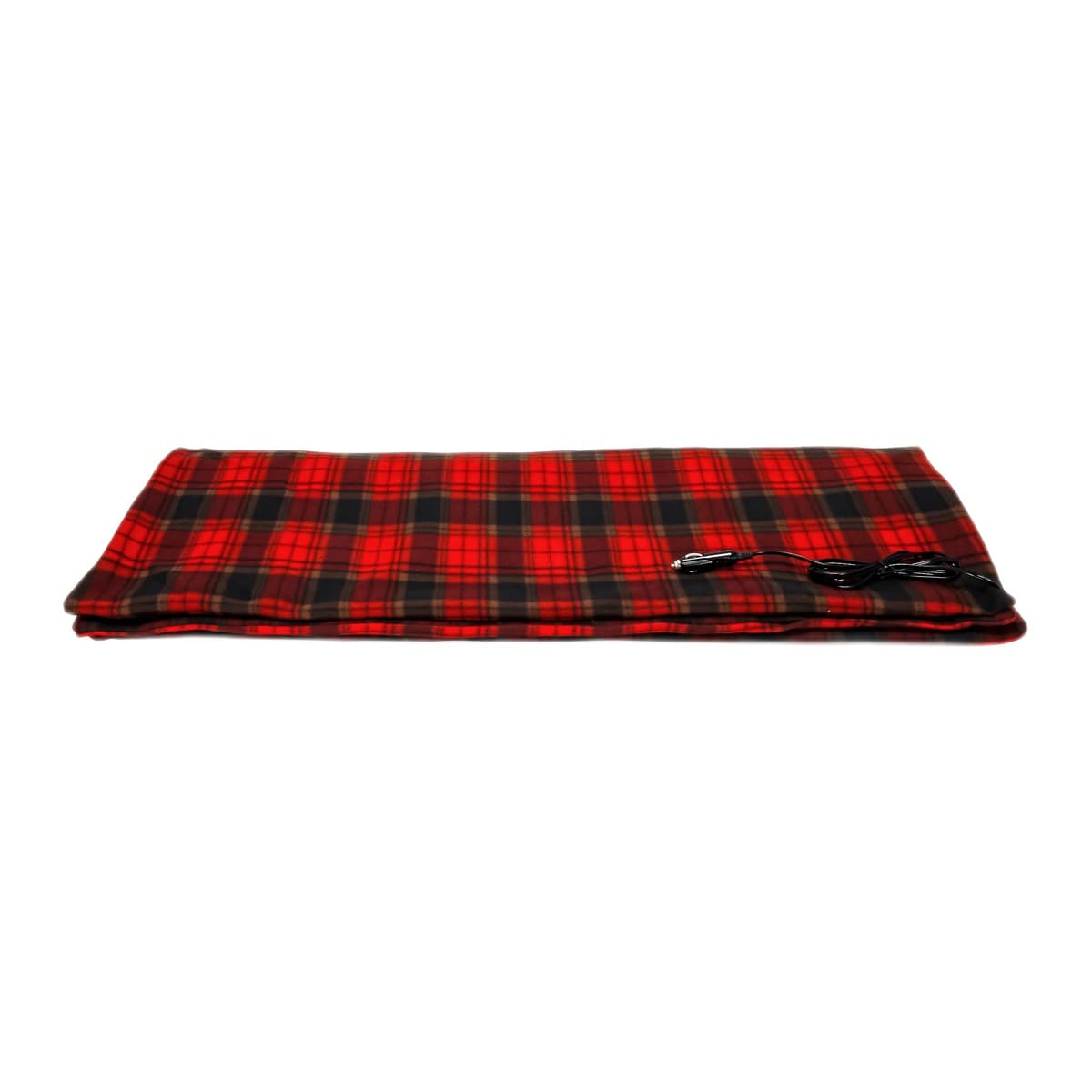 Camco 12V Heated Travel Blanket - 59" x 43", Red/Black Plaid