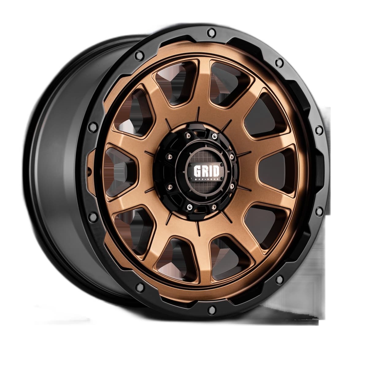 Grid Off-Road GD15 Wheel | 20x9.0, 6x120, -12mm Offset, Matte Bronze / Blk Lip