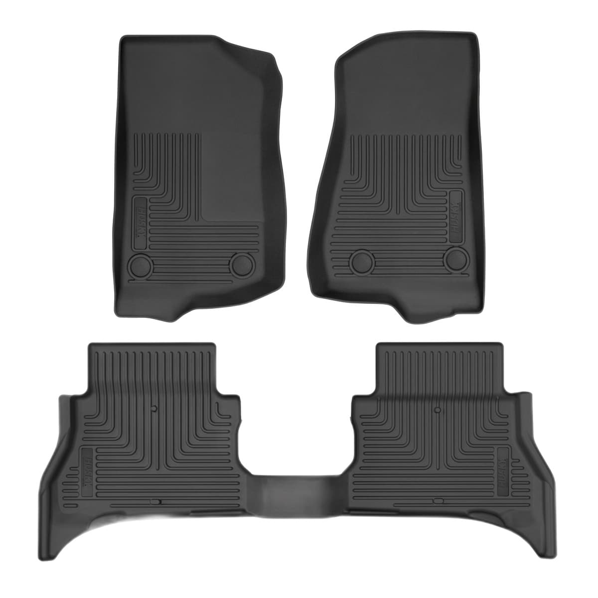 Husky Liners WeatherBeater Front & 2nd Row Floor Liners | 2021-2026 Jeep Wrangler JL 4xe Only, Black