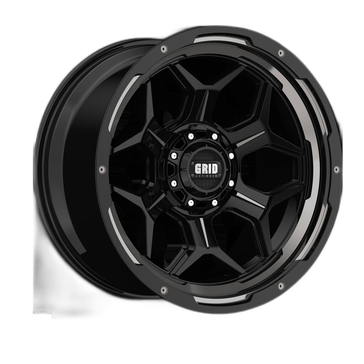Grid Off-Road GD16 Wheel | 17x9.0, 6x135/139.7, -12mm Offset, Gloss Black Machined