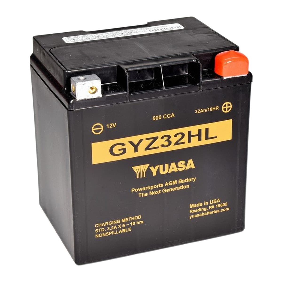 Yuasa YUAM732GHL GYZ32HL 12V High-Performance Factory-Activated AGM Battery