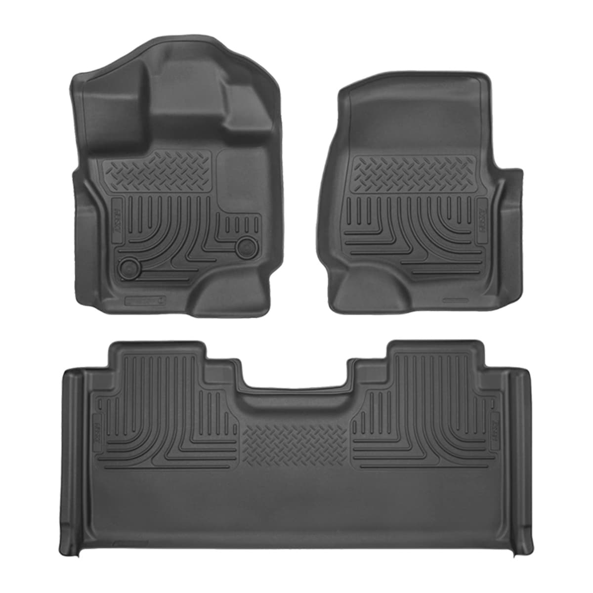 Husky Liners WeatherBeater Front & 2nd Row Floor Liners | 2015-2026 Ford F-150 SuperCab Only, Black