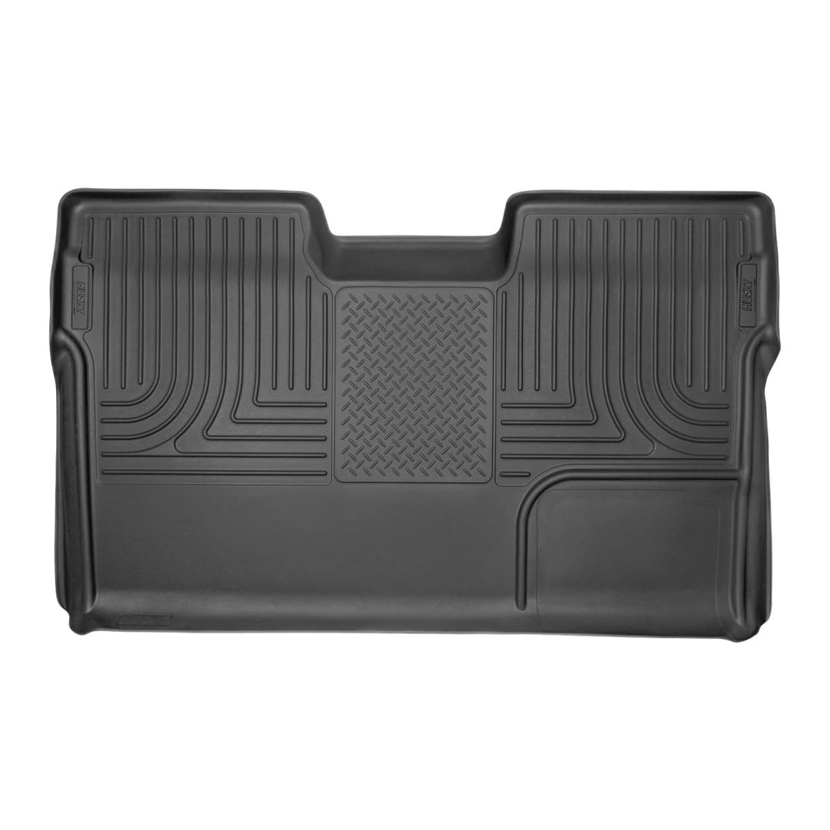 Husky Liners WeatherBeater 2nd Row Floor Liner | 2009-2014 Ford F-150 SuperCrew (Crew Cab) w/o Manual Shifter, Black
