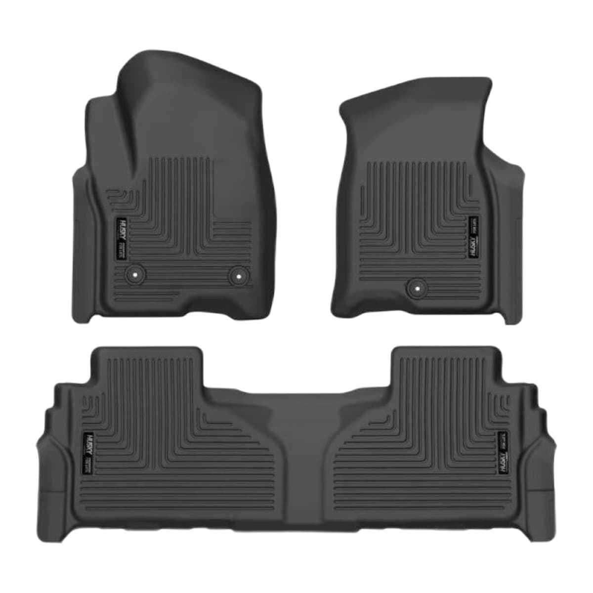 Husky Liners WeatherBeater Front & 2nd Row Floor Liners | 2021-2025 Cadillac Escalade & Escalade ESV, Chevrolet Suburban & Tahoe, GMC Yukon & Yukon XL, Black