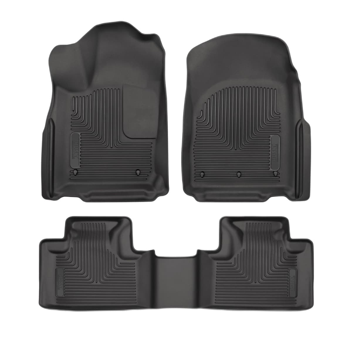 Husky Liners WeatherBeater Front & 2nd Row Floor Liners | 2016-2025 Dodge Durango; 2016-2021 Jeep Grand Cherokee; 2022 Jeep Grand Cherokee WK, Black