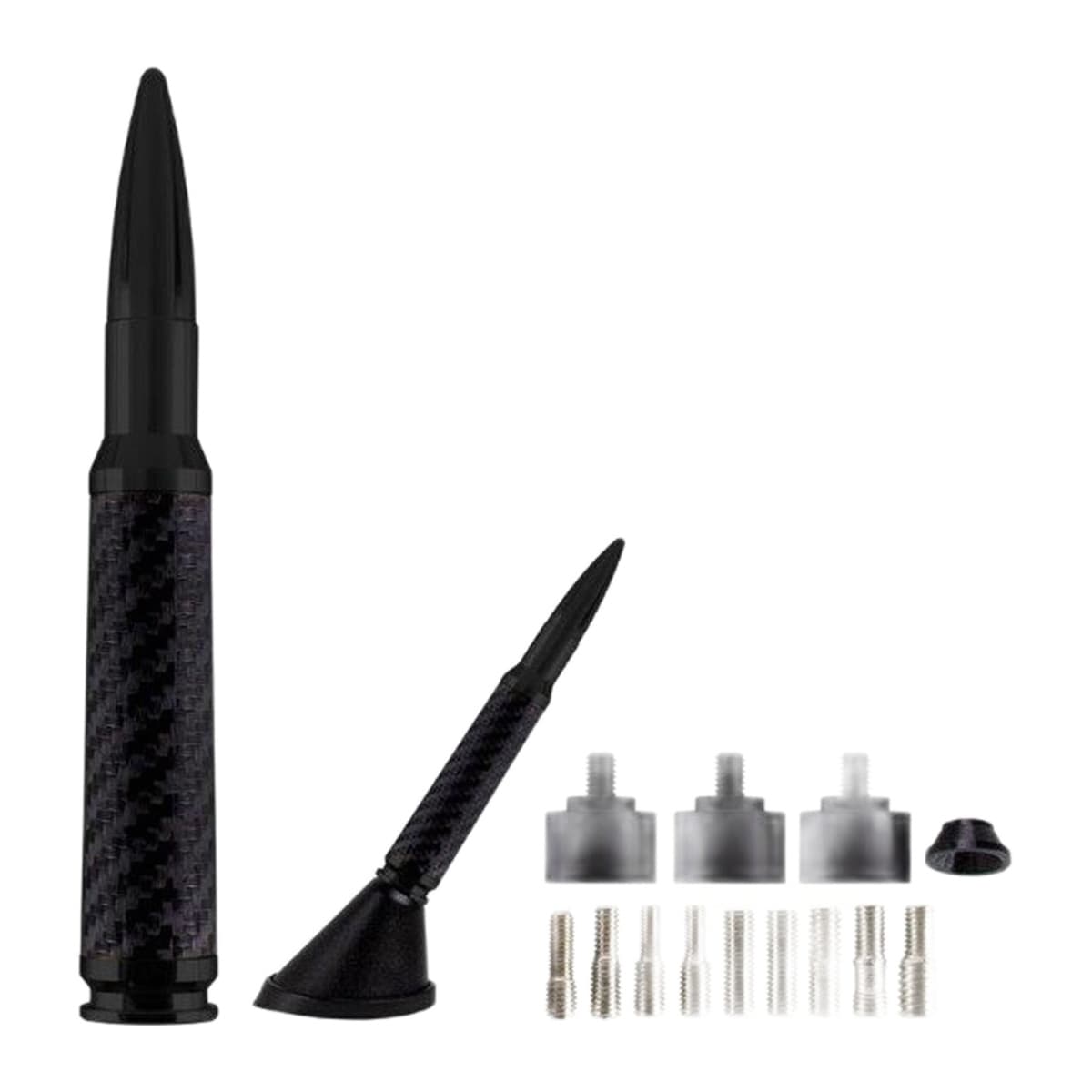 Ammotenna 50CFB Billet Aluminum .50 Cal Replica Antenna Mast, Black Carbon Fiber
