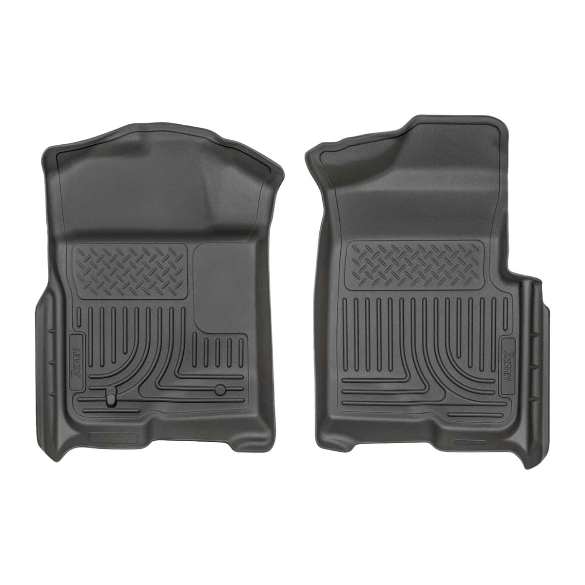 Husky Liners WeatherBeater Front Floor Liners | 2009-2014 Ford F-150, All Cabs Without Manual Shifter, Black