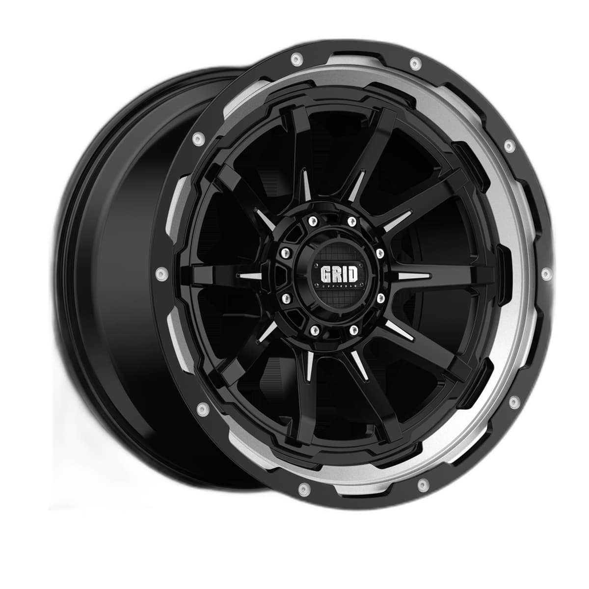Grid Off-Road GD17 Wheel | 20x10.0, 5x127/139.7, -25mm Offset, Gloss Black / Milled