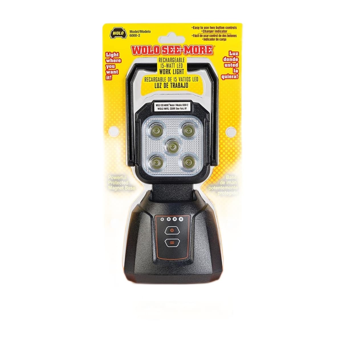 Wolo SeeMore 15W Rechargeable LED Work Light with Magnetic Mount