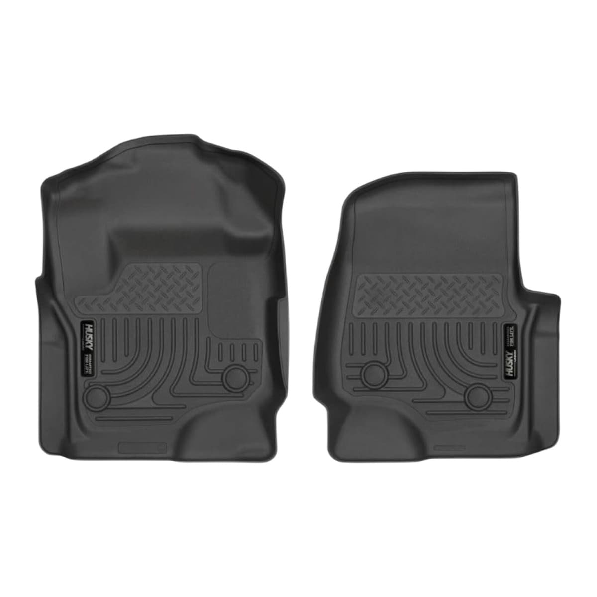 Husky Liners WeatherBeater Front Row Floor Liners | 2017-2026 Ford F-250/F-350/F-450 SuperCrew & SuperCab with Factory Vinyl Flooring, Black