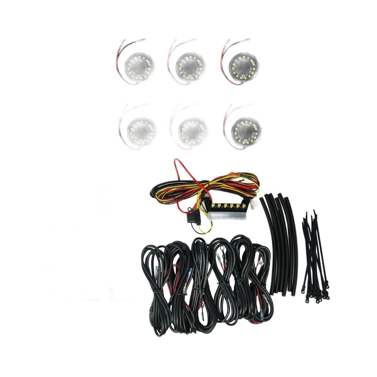 KC HiLiTES Cyclone V2 LED Rock Light 6-Light System — Clear (5W Flood)