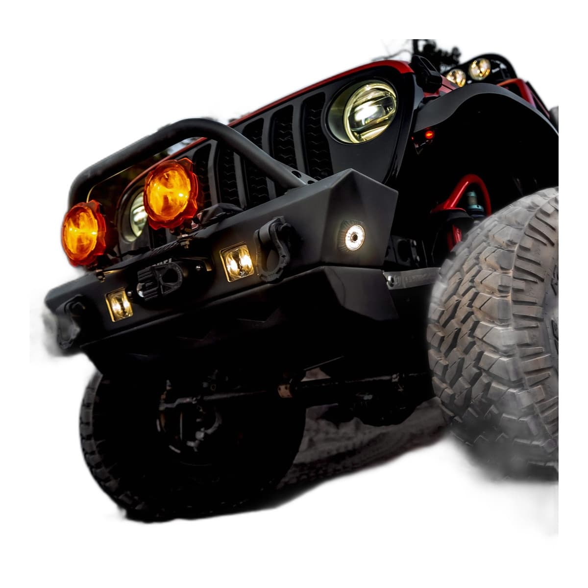 KC HiLiTES Cyclone V2 LED Rock Light 6-Light System — Clear (5W Flood)