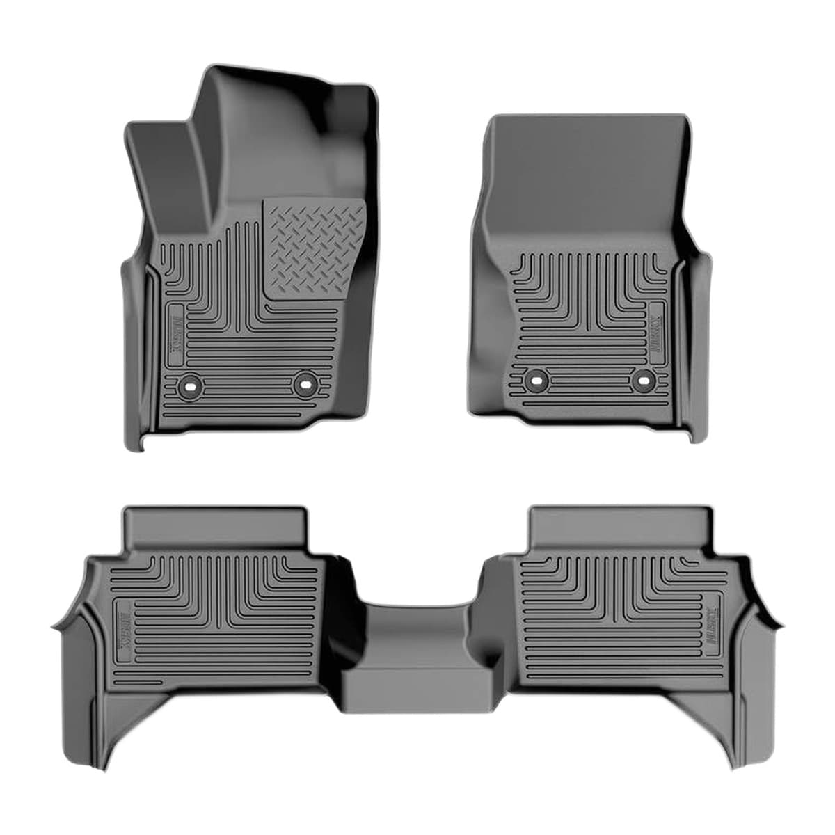 Husky Liners WeatherBeater Front & 2nd Row Floor Liners | 2024-2026 Toyota Tacoma Hybrid, Double Cab Only, Black