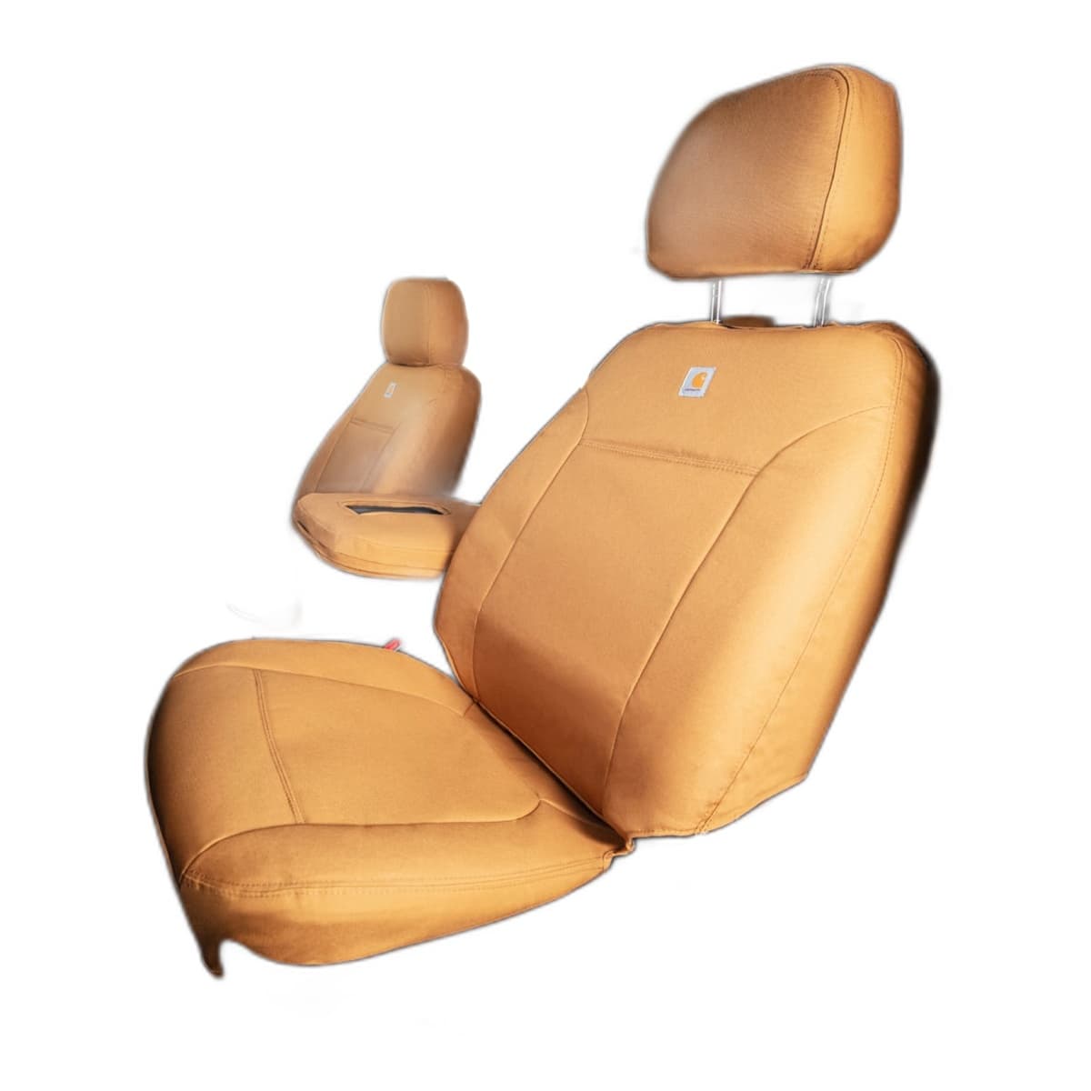 Covercraft Carhartt PrecisionFit Custom Seat Covers | Front Row, 2017-2022 Ford F-250 & F-350 Super Duty, Carhartt Brown, Bucket Seats