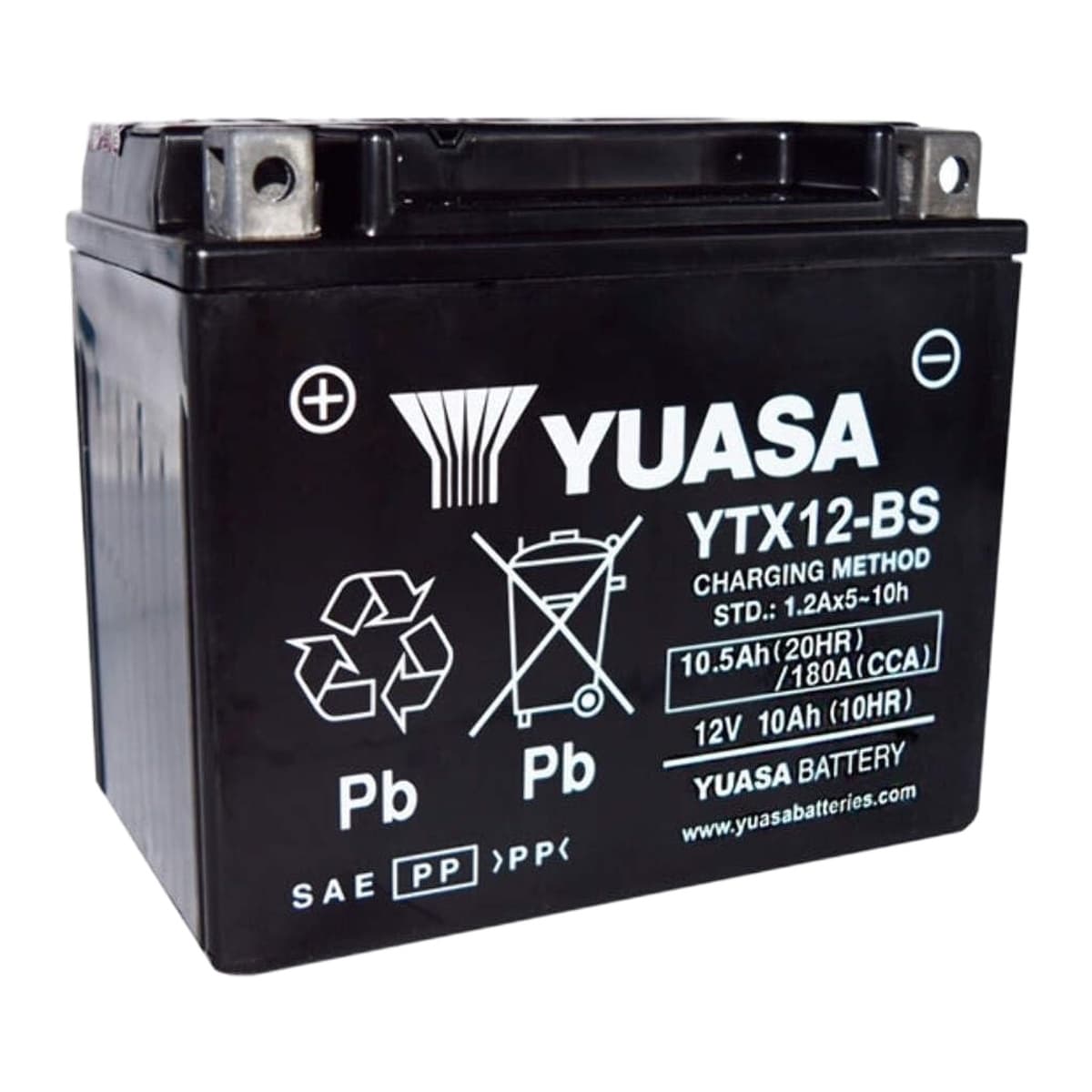 Yuasa YUAM3RH2SIND YTX12-BS 12V AGM Battery with Acid Pack