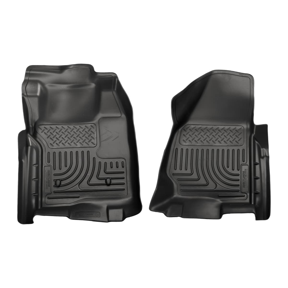 Husky Liners WeatherBeater Front Row Floor Liners | 2011-2012 Ford F-250/F-350 Super Duty Regular Cab, Black