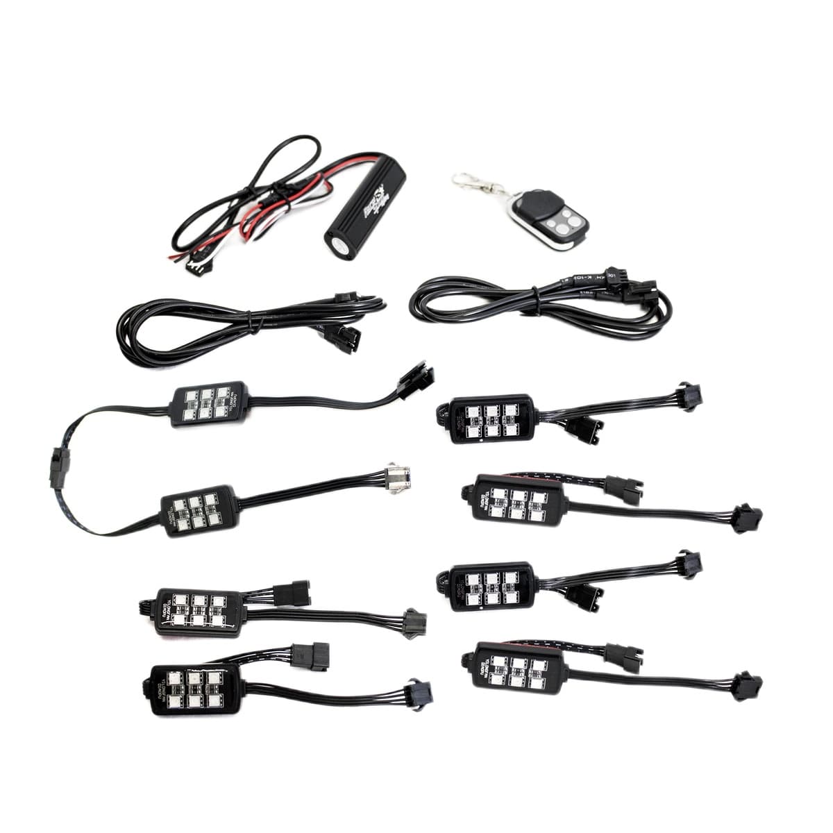 Race Sport RSDK8 8-Piece RGB+W Chasing Rock Light Kit with Daisy-Chain Connections