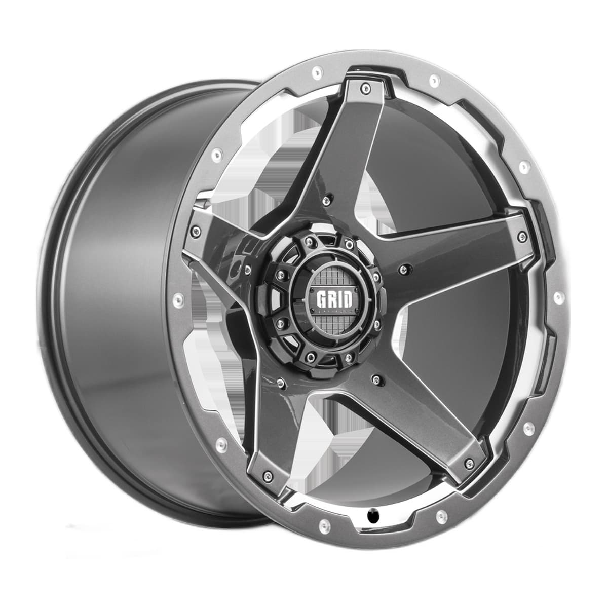 Grid Off-Road GD04 Wheel | 18x9.0, 5x114.3/127, 15mm Offset, Gloss Graphite / Milled