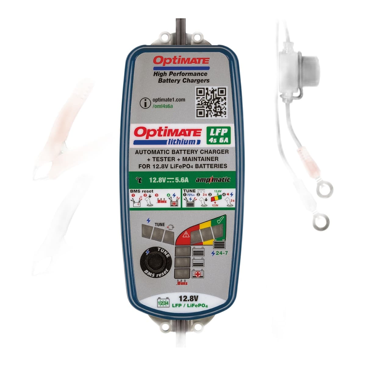 Tecmate OptiMate Lithium 4s 6A TM-391 10-Step 12.8V Charger, Tester & Maintainer