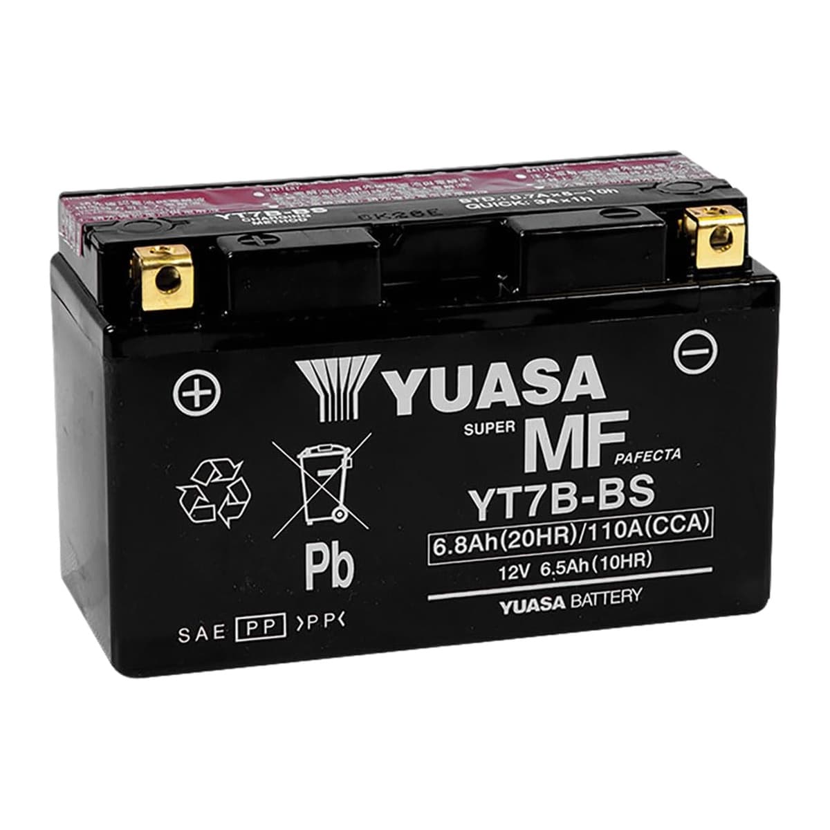 Yuasa YUAM62T7B YT7B-BS 12V AGM Battery with Acid Pack