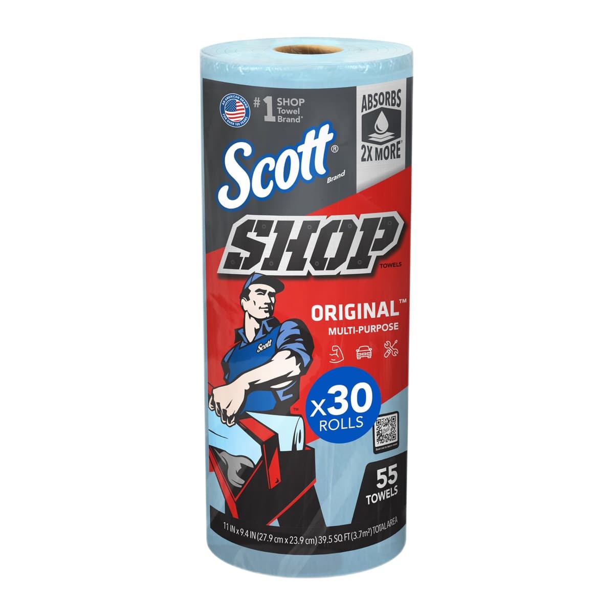 Scott Shop Towels Original Blue (30 Rolls of 55 Sheets)