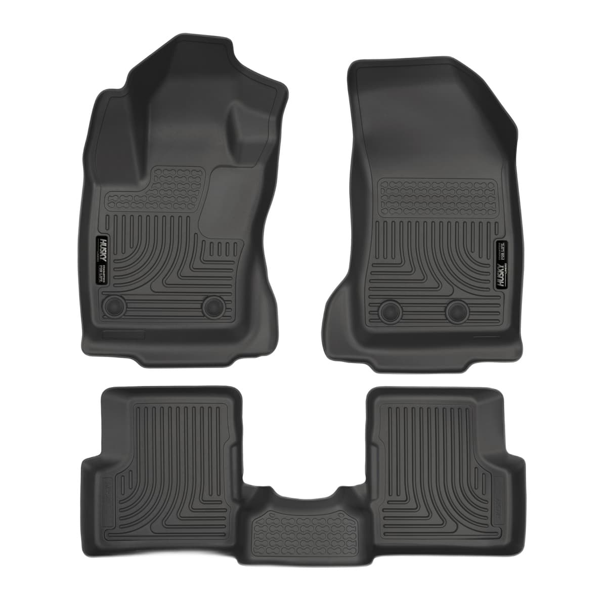 Husky Liners WeatherBeater Front & 2nd Row Floor Liners | 2015-2021 Jeep Renegade, Black