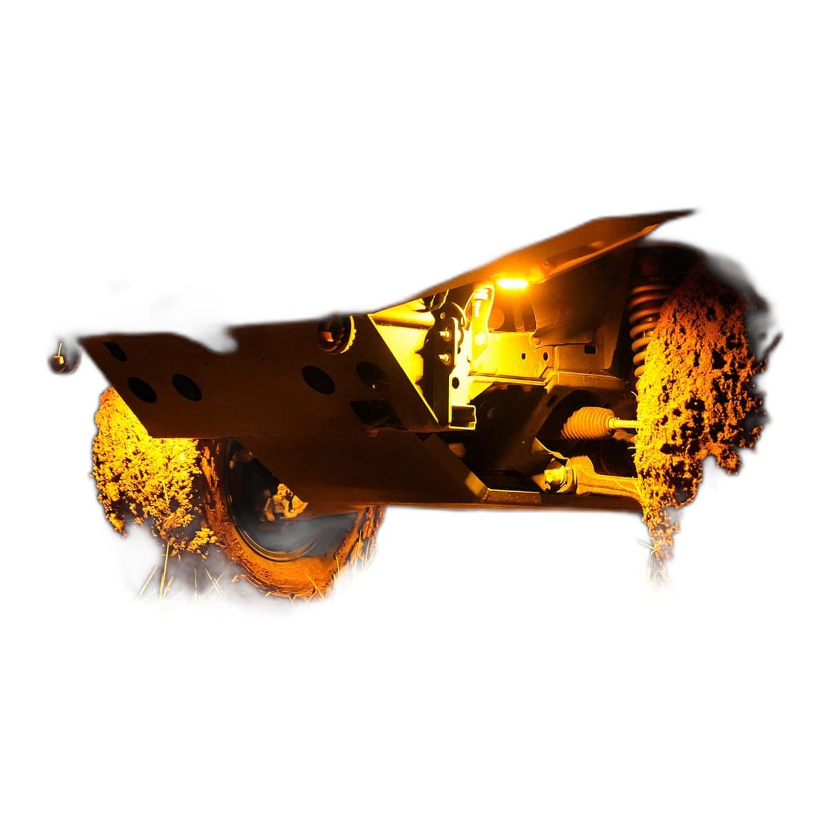 KC HiLiTES Cyclone V2 LED Rock Light 6-Light System — Amber (5W Flood)