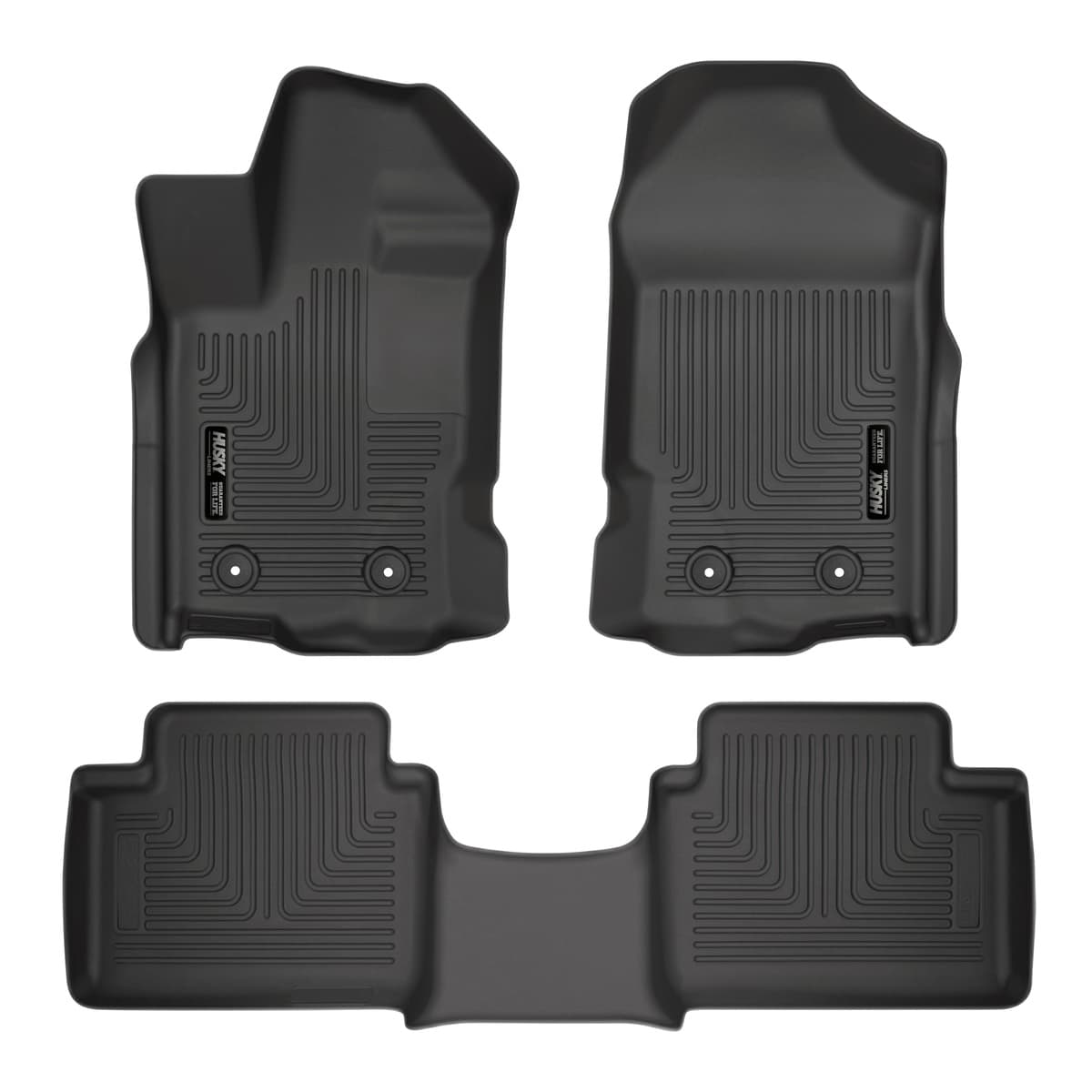 Husky Liners WeatherBeater Front & 2nd Row Floor Liners | 2019-2023 Ford Ranger SuperCab Only, Black