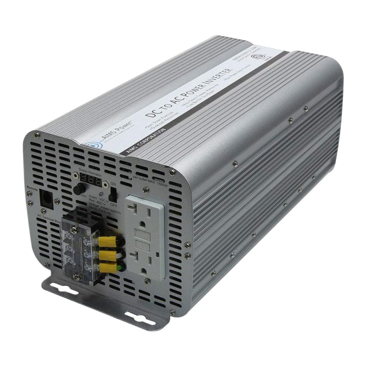 AIMS Power 3000W 12V Modified Sine Inverter with GFCI and Terminal Block