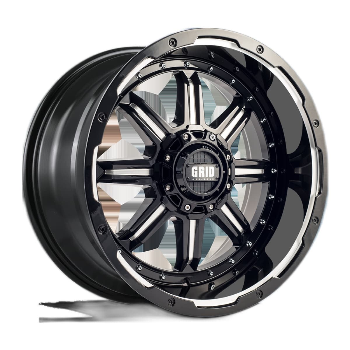 Grid Off-Road GD10 Wheel | 20x9.0, 5x150, 15mm Offset, Gloss Black / Milled