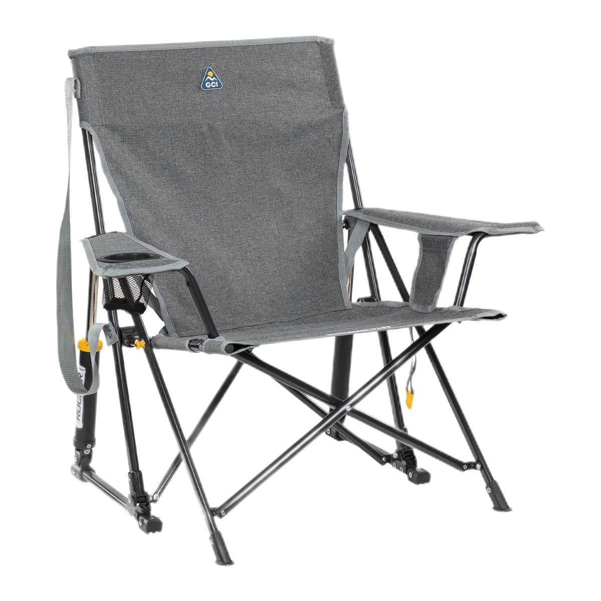 GCI Outdoor Kickback Rocker Camp Rocking Chair, Heathered Pewter