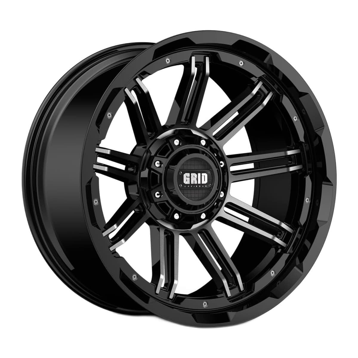 Grid Off-Road GD18 Wheel | 22x10.0, 5x127/139.7, -18mm Offset, Gloss Black Machined