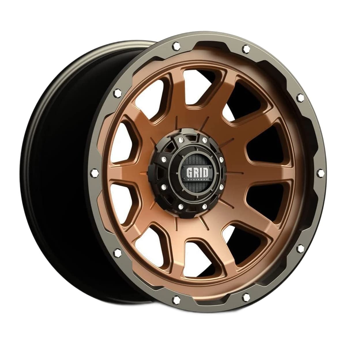Grid Off-Road GD15 Wheel | 20x9.0, 5x127/139.7, -12mm Offset, Matte Bronze / Blk Lip