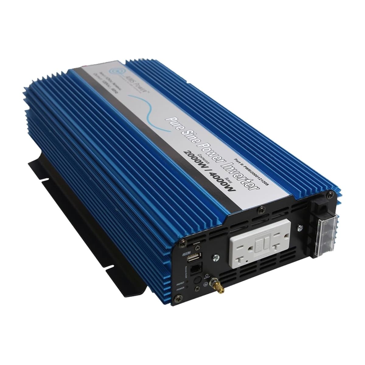 AIMS Power 2000W 12V Pure Sine Inverter with USB