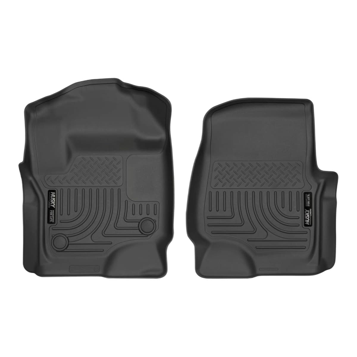 Husky Liners WeatherBeater Front Row Floor Liners | 2017-2026 Ford F-250/F-350/F-450 SuperCrew & SuperCab with Factory Carpet, Black