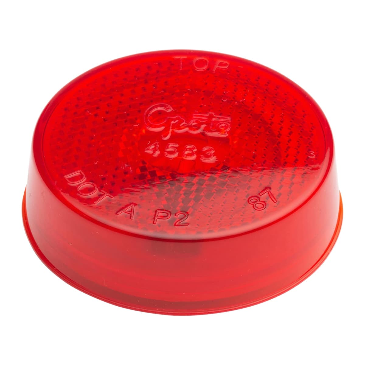 Grote 2-1/2" Round Clearance/Marker Lamp with Built-In Reflector, Red, 12V (45832)