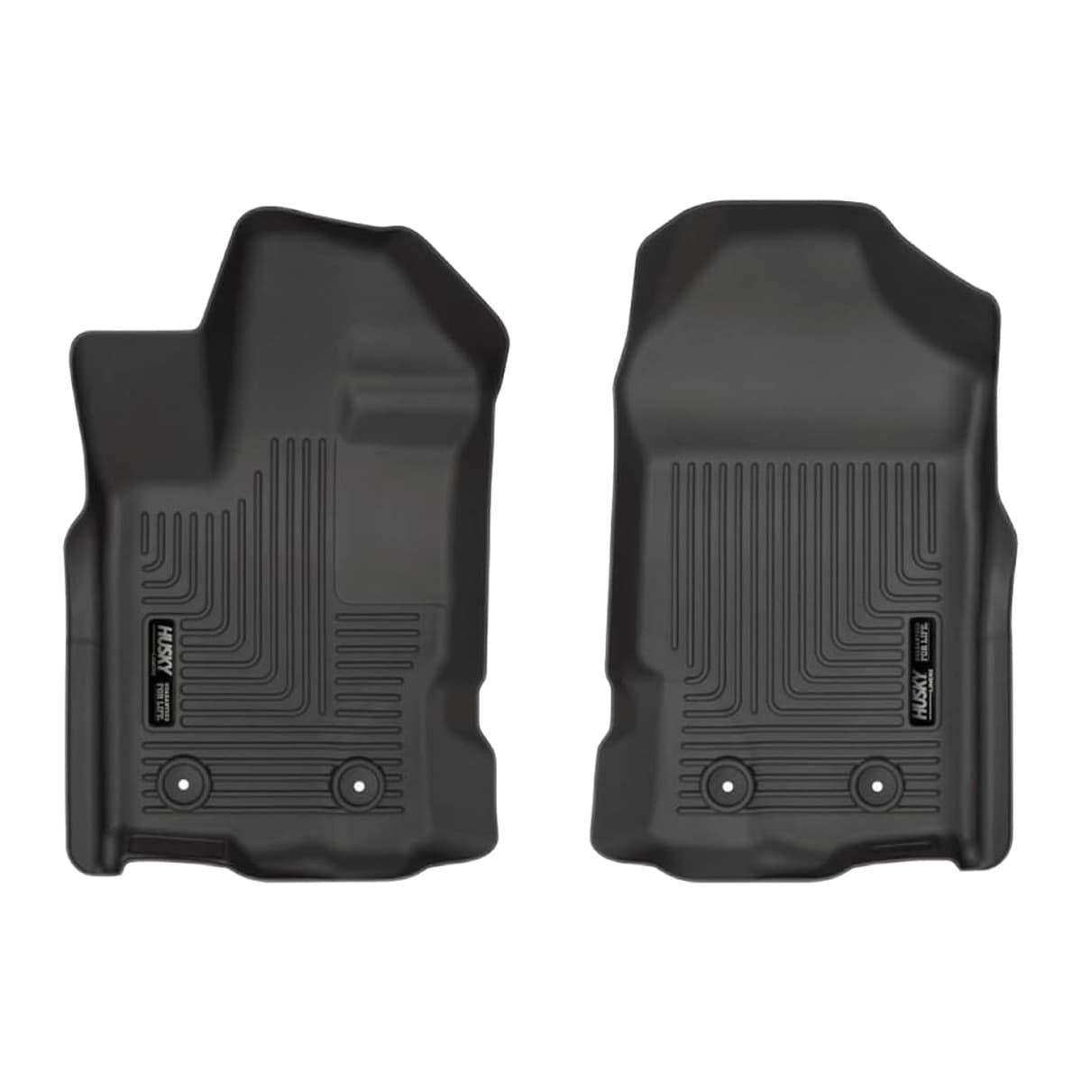 Husky Liners WeatherBeater Front Row Floor Liners | 2019-2023 Ford Ranger SuperCrew & SuperCab, Black