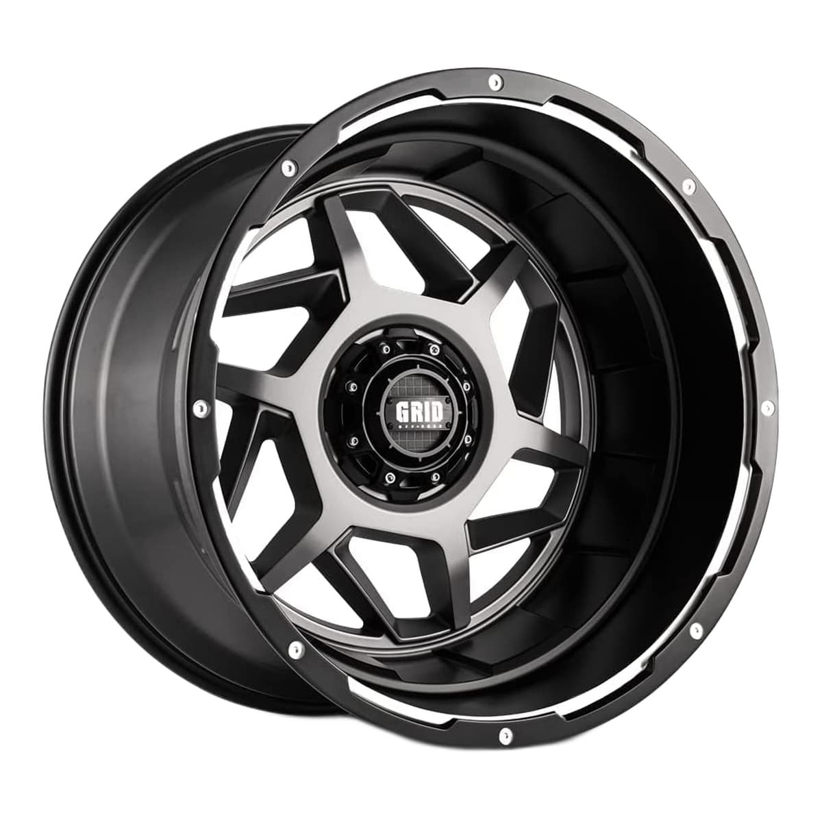 Grid Off-Road GD14 Wheel | 22x12.0, 8x180, -44mm Offset, Matte Anthracite / Blk Lip