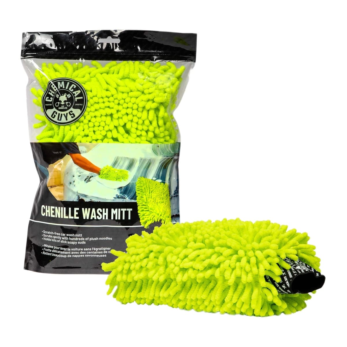 Chemical Guys Chenille Premium Scratch-Free Microfiber Wash Mitt (Lime Green)