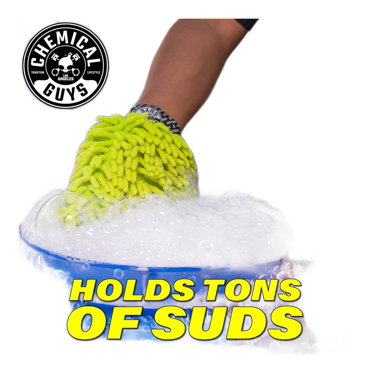 Chemical Guys Chenille Premium Scratch-Free Microfiber Wash Mitt (Lime Green)