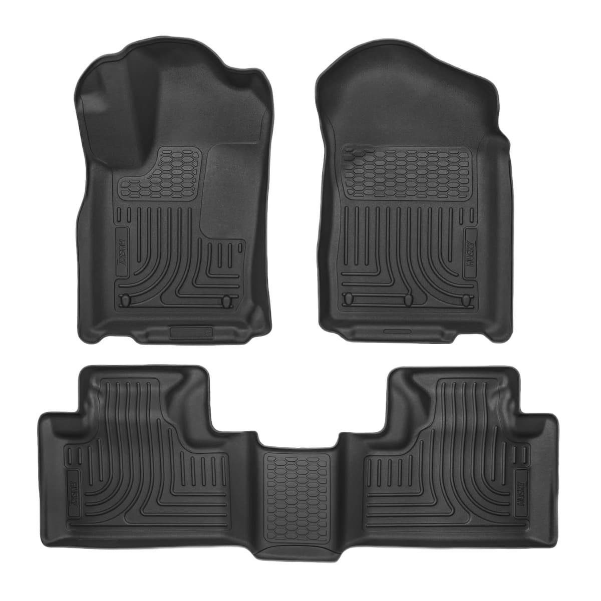 Husky Liners WeatherBeater Front & 2nd Row Floor Liners | 2011-2015 Dodge Durango & Jeep Grand Cherokee, Black