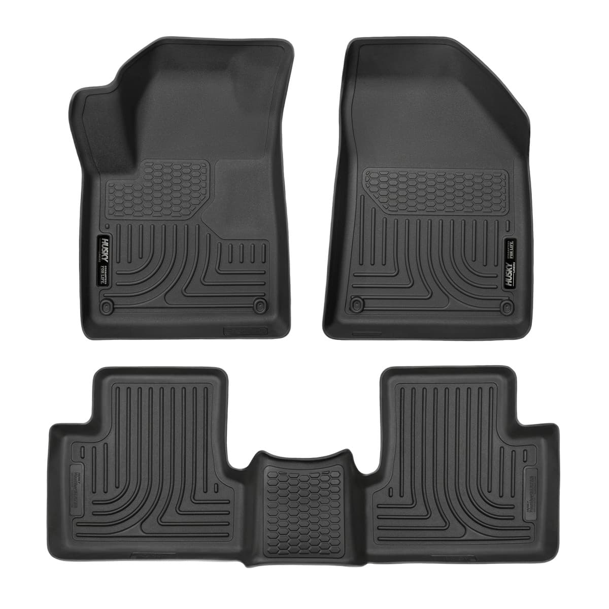 Husky Liners WeatherBeater Front & 2nd Row Floor Liners | 2015-2023 Jeep Cherokee (Does NOT Fit Grand Cherokee), Black