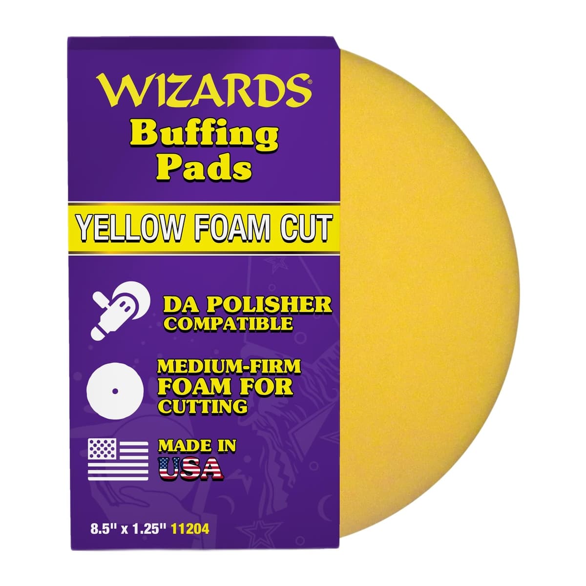 Wizards Yellow Foam Cut Buffing Pad (8.5" x 1.25")
