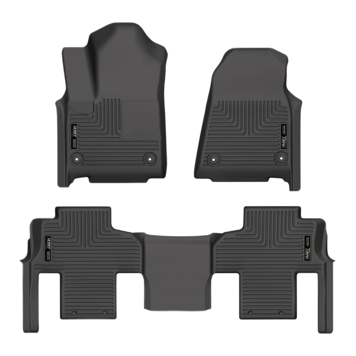 Husky Liners WeatherBeater Front & 2nd Row Floor Liners | 2022-2025 Jeep Wagoneer & Grand Wagoneer w/2nd Row Bench Seat, Black