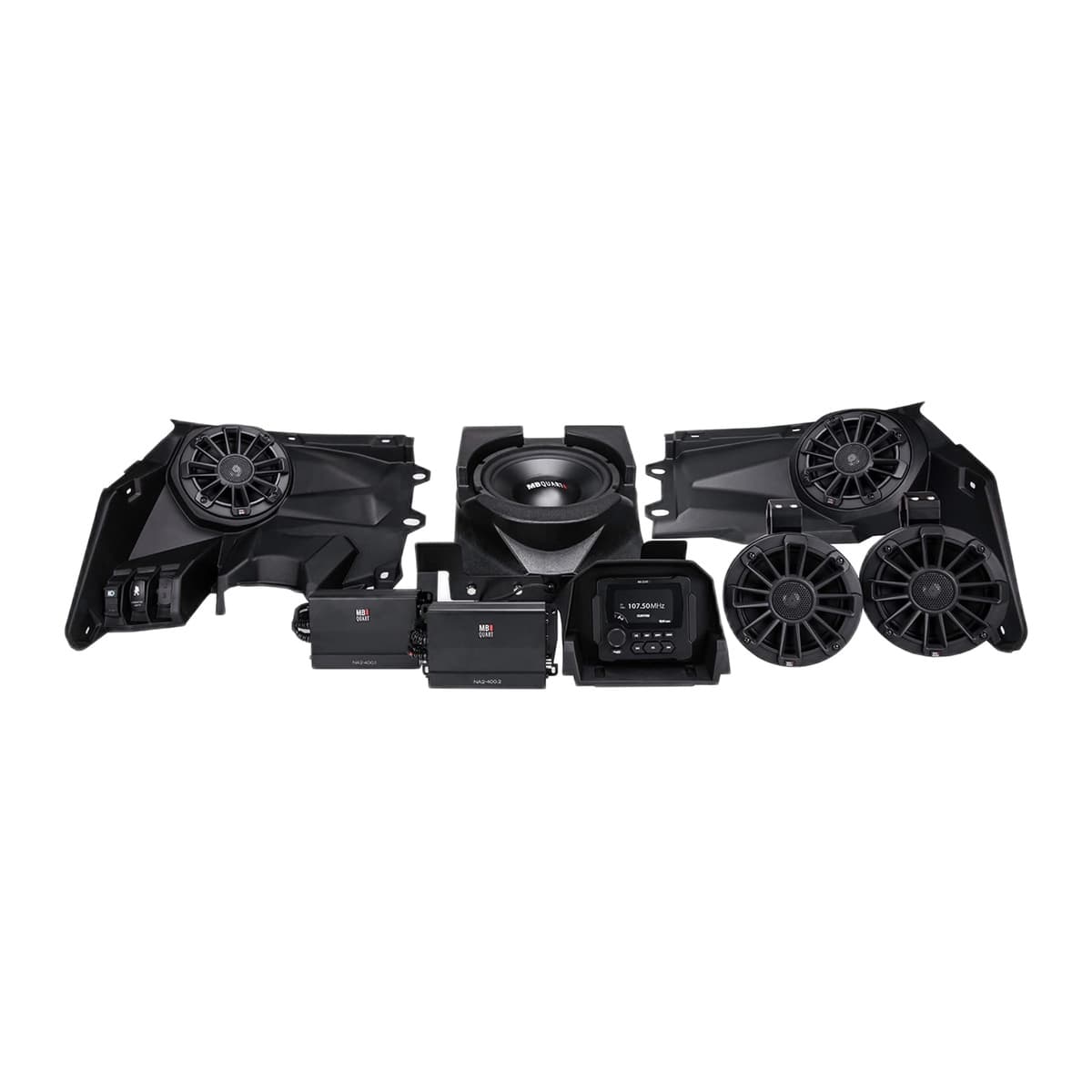 MB Quart MBQX-STG5-1 800W Stage 5 Audio System for 2017-2025 Can-Am Maverick X3