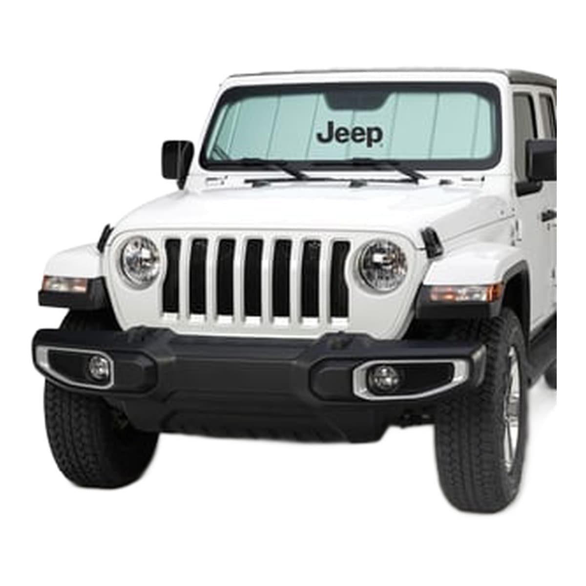 Covercraft UVS100 Original Custom Windshield Sunshade | Jeep Logo, 2018-2025 Jeep Wrangler JL & Gladiator, Silver