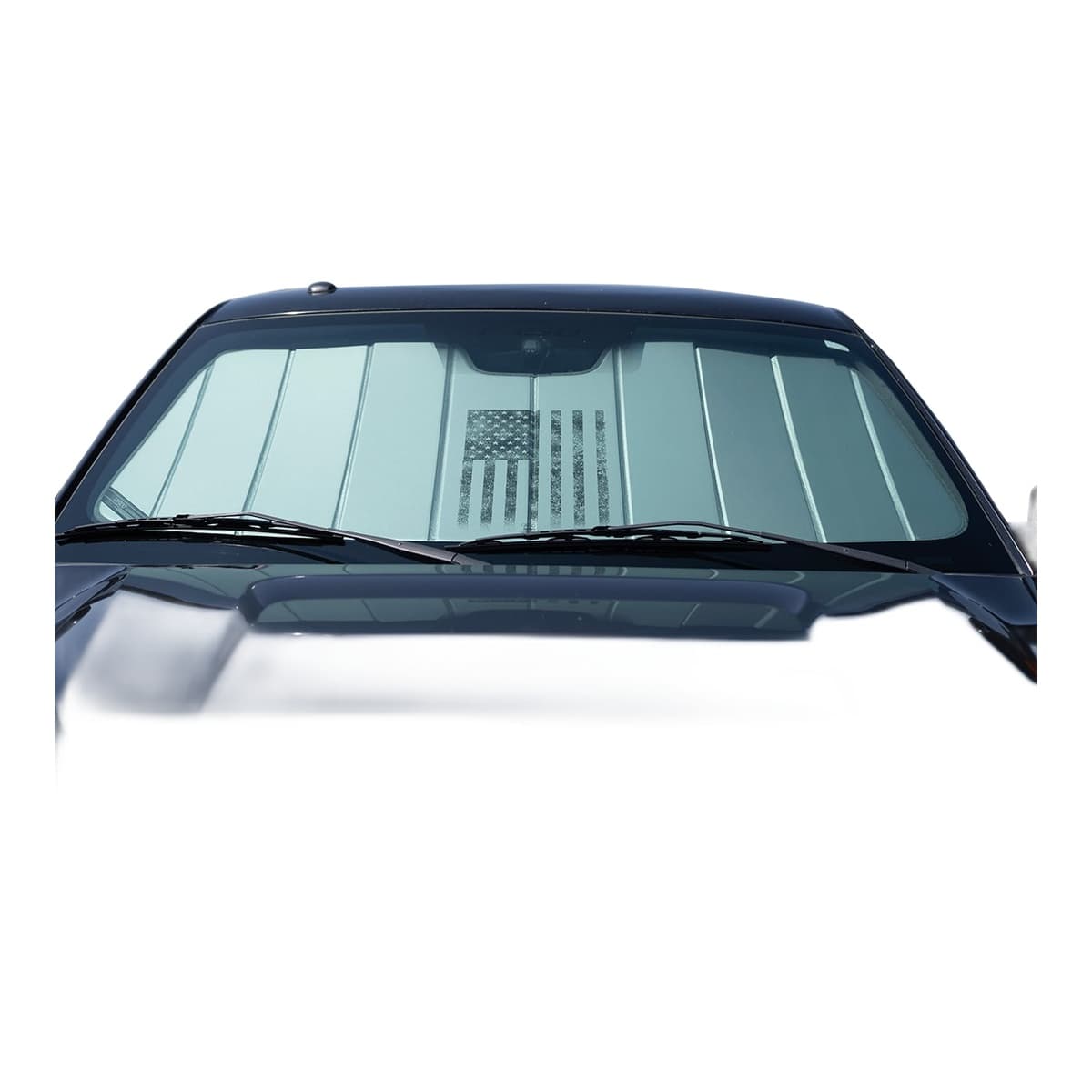 Covercraft American Flag UVS100 Custom Windshield Sunshade | 2014-2018 Chevrolet Silverado & GMC Sierra, Silver