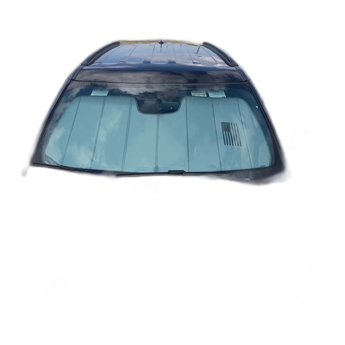 Covercraft American Flag UVS100 Custom Windshield Sunshade | 2014-2018 Chevrolet Silverado & GMC Sierra, Silver