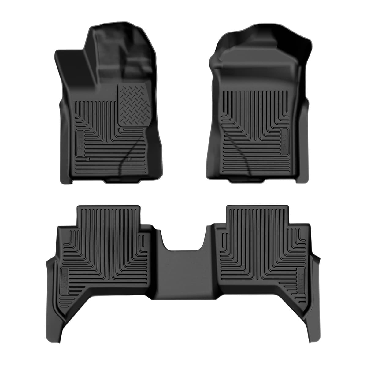 Husky Liners WeatherBeater Front & 2nd Row Floor Liners | 2024-2026 Ford Ranger SuperCrew & 2022-2026 Volkswagen Amarok LH Drive, Black